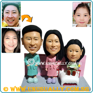 Custom 3D Bedtime Story Lovely Family Figurines